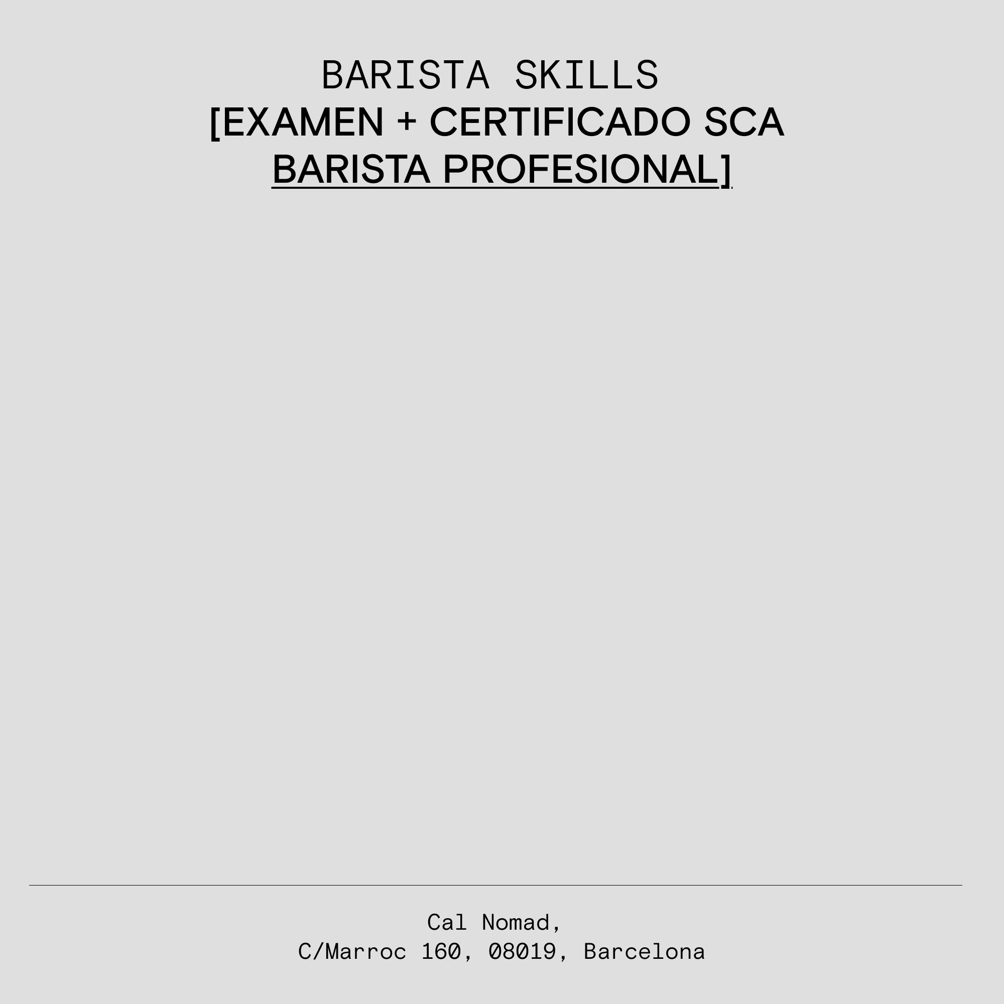 EXAMEN + CERTIFICADO SCA BARISTA PROFESIONAL