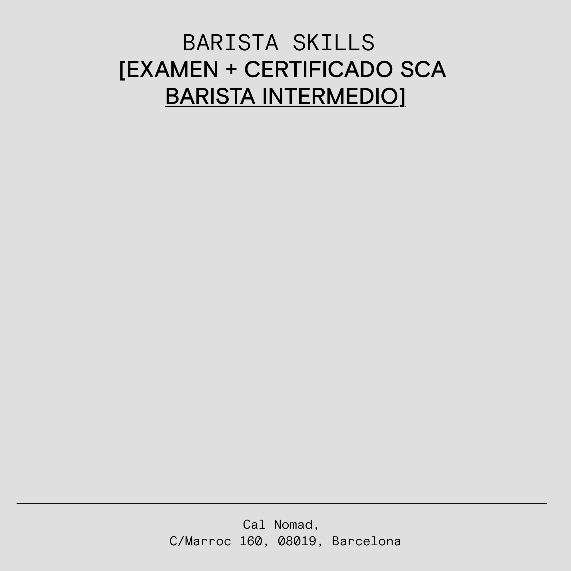 EXAMEN + CERTIFICADO SCA BARISTA INTERMÉDIO