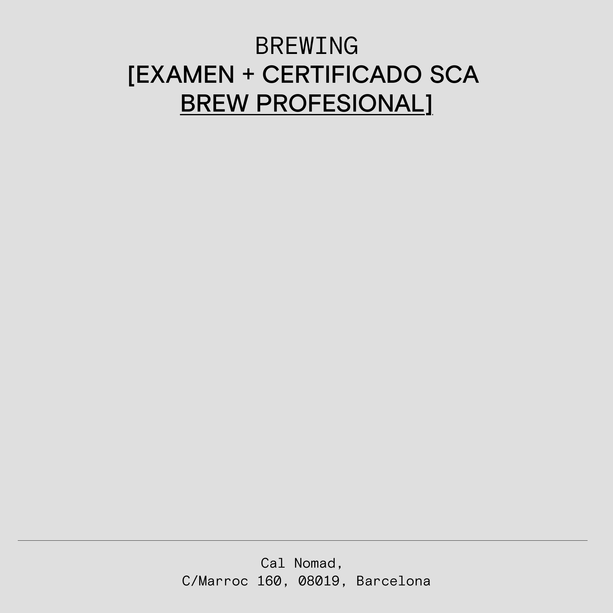 EXAMEN + CERTIFICADO SCA BREW PROFESIONAL